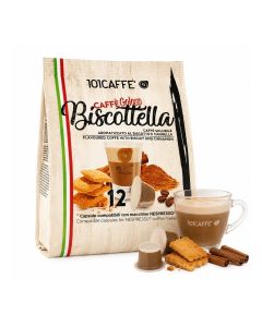 Biscuit and Cinnamon Coffee Capsules / Compatible with Nespresso® Original Line Machines / Premium Cookies & Cream Flavoured Coffee / 12 Capsules Pack / Rich Aroma, Creamy & Café-Style Beverage