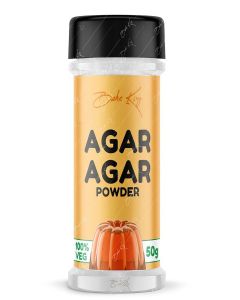 BAKE KING Agar Agar Jelly Powder 50gm, Vegetarian Gelatin Alternative, Plant Based Product, Perfect for Desserts & Jelly