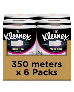 Kitchen Paper Towel, Mega Roll Tissue, 6 Rolls x 350 Meters, High Absorbency for Multi Purpose