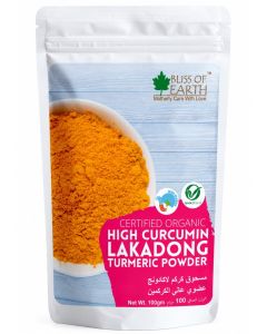 Bliss of Earth Pure Lakadong Turmeric Powder 100g, High Curcumin 9–12%, Premium Haldi Powder, Raw Organic Turmeric for Golden Milk, Immunity Drink, Cooking & Wellness, Pure Natural Indian Turmeric