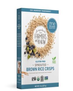 One Degree Organic Foods - Veganic Sprouted Brown Rice Crisps Cereal 8 Oz. 150751