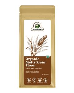 Homegrown Organic Multi Grain Flour 500g – High Fiber, Nutrition-Rich Chakki Atta / Healthy Flour for Rotis & Daily Cooking