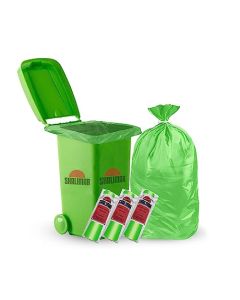 Shalimar Premium OXO Biodegradable Garbage Bag with Tie, 30 Bags, 107x122 cm, Green, Heavy Duty Leak Proof Lavender Scented Trash Bags for Home and Office Use