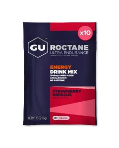 Gu Energy Roctane Ultra Endurance Energy Drink Mix Vegan GlutenFree Kosher Caffeine Free and DairyFree nTheGo Energy for Any Workout 10 Single Serve Travel Size Packets Strawberry Hibiscus