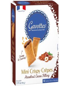 Gavottes Gourmet French Filled Mini Crispy Crepes - with Rich Cocoa Hazelnut Filling / Crispy Crepes for Chocolate Crepe Lovers / Gavottes Mini Filled Crispy Crepes From France (3.17oz/90g)