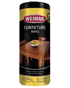 Weiman Furniture Wipes 30 Count – Wood Cleaner & Polish Wipes, Removes Dust, Dirt & Grime, Protects & Restores Shine, Safe for Tables, Cabinets & Finished Wood Surfaces