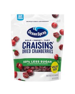 Ocean Spray Craisins 50 Less Sugar Dried Cranberries Dried Fruit 20 Oz Pouch