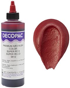 DecoPac Super Red Food Coloring 8 Fl Oz Airbrush Food Color Edible Airbrush For Cake Decorating Cookie Airbrush Coloring Food Airbrush Kit Addon Airbrushes For Cake Decorating 8Fl Oz