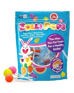 Zollipops Easter Bunny Clean Teeth Pops Sugar Free Candy with Xylitol DyeFree Lollipops Keto DiabeticFriendly DentistApproved Treats for Kids Natural Fruit Flavors 31 oz