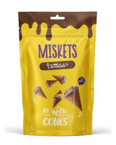 Miskets Belgian Milk Chocolate Filled Waffle Cones, 70 gr