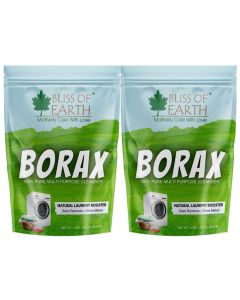 Bliss of Earth Borax Powder 453g( Pack of 2) / Multi-Purpose Cleaning Booster, Laundry Enhancer, Household Utility Powder / Fine Quality Sodium Borate for DIY & General Use