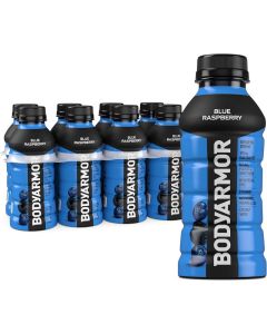 BODYARMOR Sports Drink, Blue Raspberry Flavor, Natural Ingredients with Vitamins and Electrolytes, 12 oz Bottles, Pack of 8