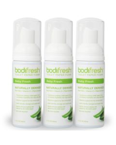 Bodifresh Toilet Paper Foam Liquid Wet Wipe PlantBased Eco Friendly Flushable Wet Wipe Alternative with Aloe Vitamin E 17 Fl Oz Pack of 3 Baby Fresh