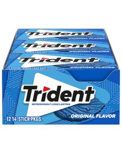 Trident Flavor Sugar Free Gum Packs of 14 Pieces Total Pieces Original 168 Count Pack of 12