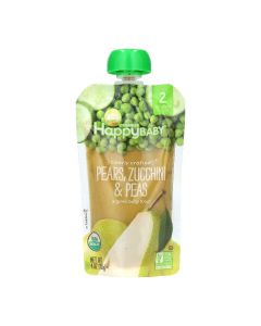 Happy Family Organics, Happy Baby, Organic Baby Food, 6+ Months, Pears, Zucchini & Peas, 4 oz (113 g)