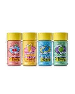 Pucker Powder Super SOUR Topping Assortment Pack Dessert Topping Candy Ice Cream Topper Cupcake and Cake Topper Gift Pack Kids Parties Cocktail Rimmer 4 Pack