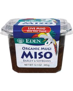 Eden Organic Mugi Miso Paste - Live Culture, Barley and Soybeans, 12.1oz (345g) - Versatile Japanese Miso