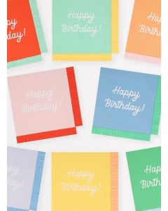 Mixed Happy Birthday Large Napkins