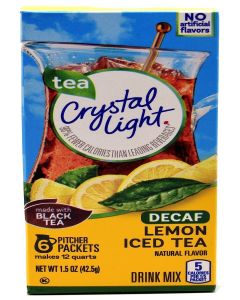 Crystal Light Decaf Lemon Iced Tea Natural Flavor Drink Mix, 12-Quart Canister (Pack of 5)