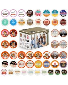 Crazy Cups Custom Variety Pack Coffee Tea and Hot Chocolate Holiday Winter Sampler Single Serve Pods for Keurig KCup Machines 50 Assorted Flavors Party MixPack of 1