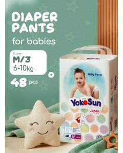 Baby Diaper Pants Size 3/M 6-10Kg 48Pcs 1 Pack Japan Quality