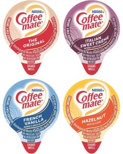 Nestle Coffee mate Liquid Creamer Variety Pack - 100 Count with Original, French Vanilla, Hazelnut, and Italian Sweet Crème