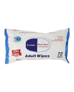 Cool & Cool Adult Cleaning Wipes Extra Large 72's - Premium Thick Body Wipes, Alcohol-Free, Gentle & Effective Adult Hygiene Wipes