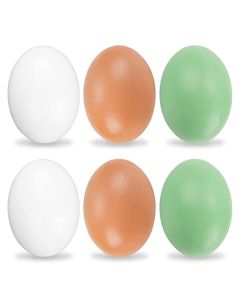 YunKo 6Pcs Wooden Fake Nest Eggs Easter Eggs for Craft Get hens to Lay Eggs 3 Colors