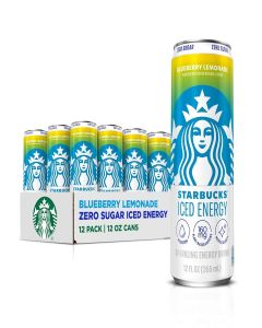 Starbucks Iced Energy Drink, Blueberry Lemonade, 12 Fl Oz Cans (Pack of 12)