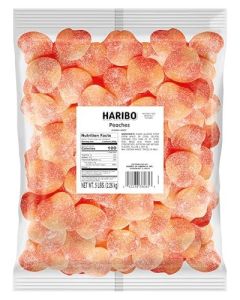 Haribo Gummi Candy Peaches 5Pound Bag
