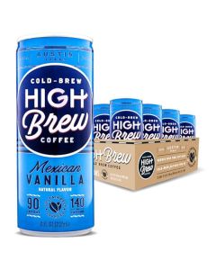 High Brew Coffee Cold Brew Coffee Mexican Vanilla 8 FL Oz ReadyToDrink Pack of 12