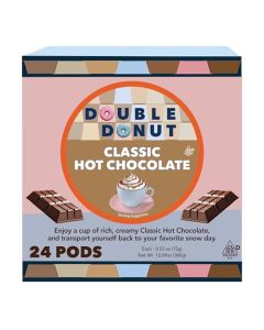 Double Donut Coffee Hot Chocolate Pods for Keurig K Cups Brewers Single Serve Classic Hot Cocoa Pods 24 Count