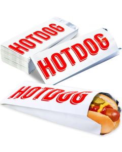 Greaseproof Warming Foil Hotdog Wrapper Bags 100pk Classic HotDog Bags in Aluminum Wrap Keep Hot Dog Warm and Fresh Super Durable Perfect Party Supplies for Carnival Fundraiser Concession Stand