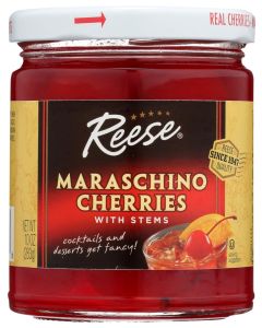 Reese Red Maraschino Cherries with Stems 10oz Pack of 1