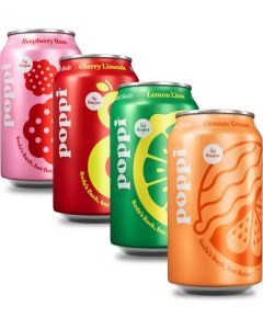 Poppi Sparkling Prebiotic Soda Variety Pack with Apple Cider Vinegar - 12 Fl Oz Cans (Pack of 12)