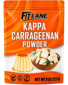Kappa Carrageenan Powder 8 oz - For Vegan Mozzarella Cheese - Non-GMO - Refined Food Grade - For Marbling - Natural Vegetarian Thickener for Cooking and Desserts - By Fit Lane Nutrition