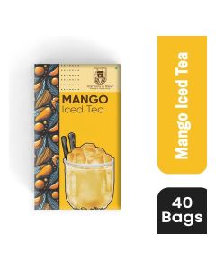 Harmony & Brew Mango Iced Tea, Herbal Blend, 40 Pyramid Tea Bags, No Added Sugar
