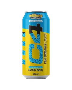 C4 Performance Energy Drink Millions Bubblegum Zero Sugar 500ml Pack of 12