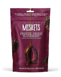 Miskets Belgian Milk Chocolate Coated Freeze Dried Blackberry, 80 gr