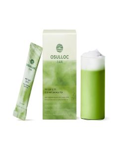 OSULLOC Jeju Matcha Milk Tea (7oz X 10 Packets), Easy on-the-go Stick type Powder Blended tea, Deep flavored matcha & creamy milk