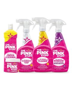 Stardrops The Pink Stuff Miracle Cleaning Bundle – 5-Piece Pack: Paste, Multi-Purpose Spray, Bathroom Foam, Window & Glass Cleaner, and Cream Cleaner