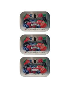 Dr Doolittles Sugar Free Soft Fruit Pastilles for Voice and Throat Wild Berries Flavor 212 Ounce Tin approximately 25 Count Package 3 Pack