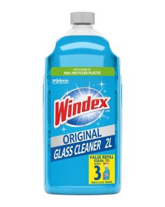 Windex Refill Glass and Window Cleaner Bottle Bottle Made from 100 Recycled Plastic Surface Cleaning Spray Original Blue Scent 2L 676 Fl Oz