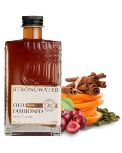 Strongwater Old Fashioned Mix Makes 32 Cocktails Handcrafted Old Fashioned Syrup with Bitters Orange Cherry Organic Demerara Sugar Craft Cocktail Mixer Just Mix with Bourbon Whiskey 1 Pack