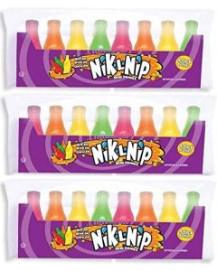 NIK L NIP Nik-L-Nip Mini Drinks Candy, 8 Count, Pack of 3 - Fun and Flavorful Wax Bottles