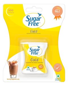 Sugar Free Gold 500 Pellets Artificial Sweetener Tablets, Low Calorie Sugar Substitute for Tea & Coffee, Diabetic Friendly & Vegan