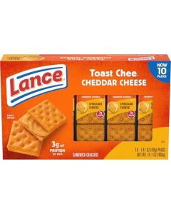 Lance Sandwich Crackers ToastChee Cheddar 10 Individually Wrapped Packs 6 Sandwiches Each