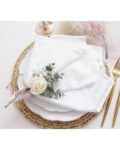 Cotton Cloth Napkins Set of 12 Dinner Cloth Napkins Bulk Wedding Christmas Thanksgiving 17 17 White 12 Pack