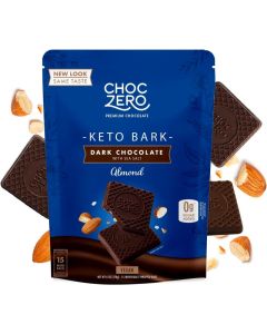 ChocZero Keto Bark Dark Chocolate with Sea Salt and Almonds, 6 oz