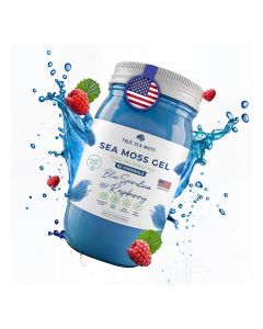 TrueSeaMoss Wildcrafted Irish Sea Moss Gel - Made with Dried Seaweed & Fresh Sea Vegetables, Seamoss - Made in USA (Blue Spirulina and Raspberry, Pack of 1)